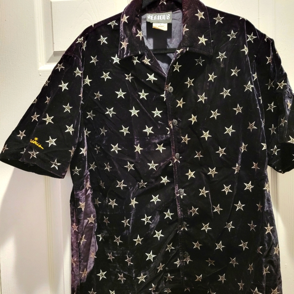 Black Star Pattern Men's Shirt